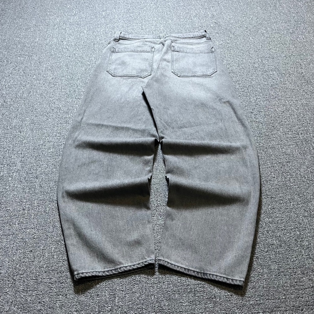 Hollister Skater Baggy Jeans 32x34 Grey Washed Denim Y2K Streetwear